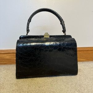 Bellestone Vintage Structured Reptile Skin Handbag